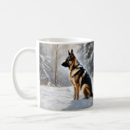 German Shepherd Let It Snow Weihnachten Kaffeetasse (Links)