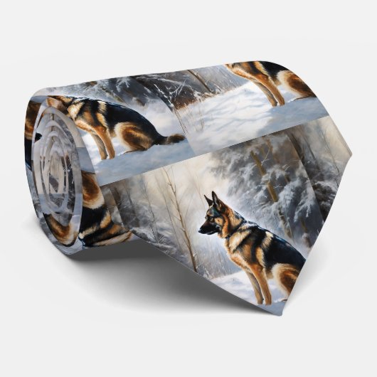 German Shepherd Let It Snow Weihnachten Krawatte (Gerollt)