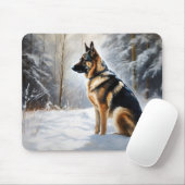 German Shepherd Let It Snow Weihnachten Mousepad (Mit Mouse)