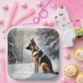 German Shepherd Let It Snow Weihnachten Pappteller (Party)