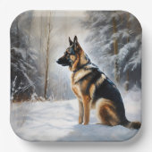 German Shepherd Let It Snow Weihnachten Pappteller (Vorderseite)