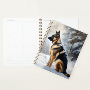 German Shepherd Let It Snow Weihnachten Planer