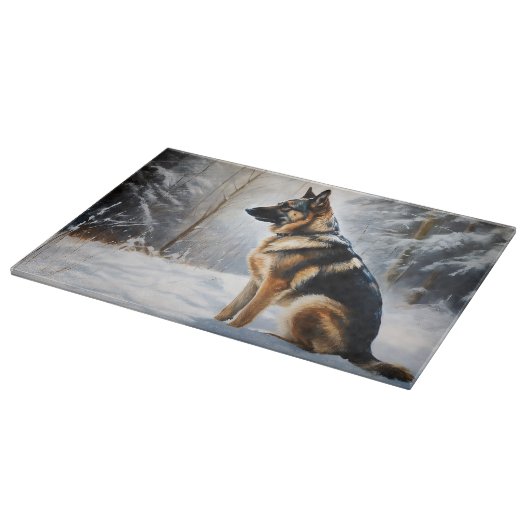 German Shepherd Let It Snow Weihnachten Schneidebrett (Ecke)