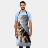 German Shepherd Let It Snow Weihnachten Schürze (Getragen)