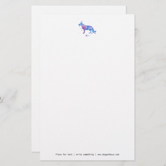 German Shepherd Letterhead Briefpapier (Vorne/Hinten)