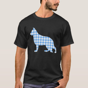 German Shepherd Liebe Funny Pet Dog Gingham Karier T-Shirt