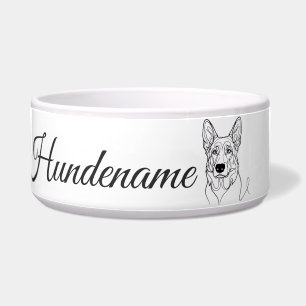 German Shepherd Line Art personalized bowl Napf