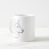 German Shepherd Line Drawing Custom Pet Name Kaffeetasse (Vorderseite Links)