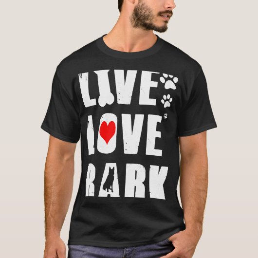 German Shepherd Live Liebe Bark T-Shirt (Vorderseite)