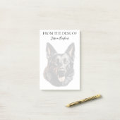 German Shepherd Lover Monogrammed Dog Post-it Klebezettel (Auf Schreibtisch)