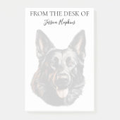 German Shepherd Lover Monogrammed Dog Post-it Klebezettel (Vorderseite)
