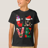 German Shepherd Lover Santa Claus Weihnachts-Hunde T-Shirt (Vorderseite)