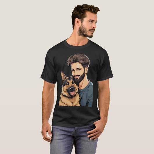 German Shepherd Lover Trendy T - Shirt (Vorne ganz)