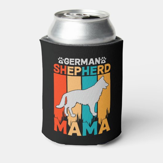 German Shepherd MAMA, Blue Brown on Ladys Black Dosenkühler (Kanne Rückseite)