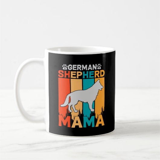 German Shepherd MAMA, Blue Brown on Ladys Black Kaffeetasse (Links)