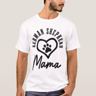German Shepherd Mama Heart Dog Paw German Shepherd T-Shirt