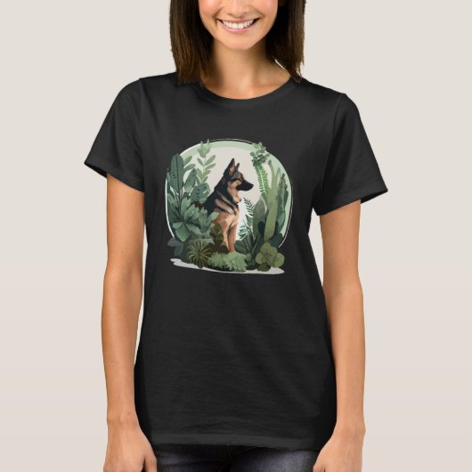 German Shepherd Mama Plant  Dog T-Shirt (Vorderseite)