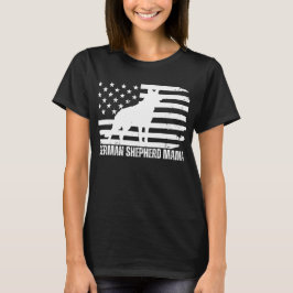 German Shepherd Mama USA Flag, Patriotic Dog Mama T-Shirt
