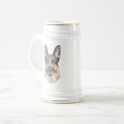 German Shepherd Man's Best Friend Portrait Bierglas (Vorderseite Links)