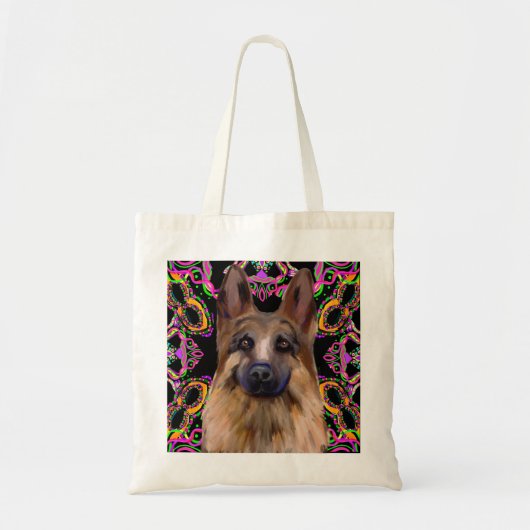 German Shepherd Mardi Gras Tragetasche (Vorne)