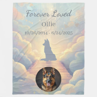 German Shepherd Memorial Blanket | Rainbow Bridge Fleecedecke