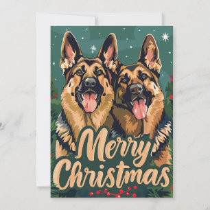German Shepherd Merry Christmas Feiertagskarte