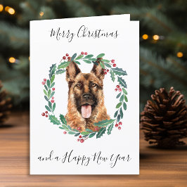 German Shepherd Merry Christmas Trendy Dog Feiertagskarte