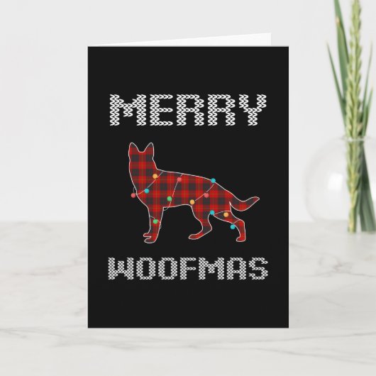 German Shepherd Merry Woofmas Ohrfeigen Karte (Vorderseite)