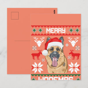 German Shepherd Merry Woofmas Sweatshirt Weihnacht Postkarte