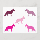 German Shepherd minimal pattern magenta  Postkarte (Vorderseite)
