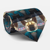 German Shepherd Mirrored Distortion Funny Krawatte (Gerollt)