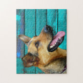 German Shepherd Mix DogTeal Wood Puzzle (Vertikal)