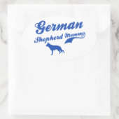 German Shepherd Mommy Ovaler Aufkleber (Tasche)
