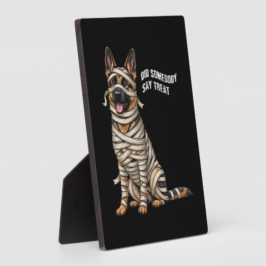 German Shepherd Mummy Halloween Dog Fotoplatte (Seite)
