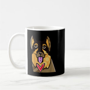 German Shepherd Niedlich Cartoon Dog Pop-Art Souve Kaffeetasse