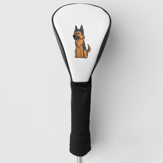 German Shepherd Niedlich Cartoon Golf Headcover (Vorderseite)