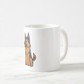 German Shepherd Niedlich Cartoon Kaffeetasse (VorderseiteRechts)