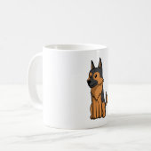 German Shepherd Niedlich Cartoon Kaffeetasse (Vorderseite Links)