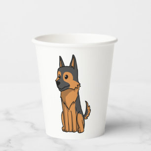 German Shepherd Niedlich Cartoon Pappbecher