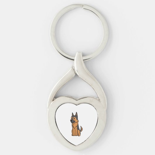 German Shepherd Niedlich Cartoon Schlüsselanhänger (Vorderseite)