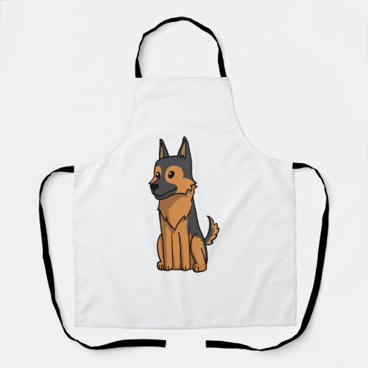 German Shepherd Niedlich Cartoon Schürze (Vorderseite)