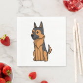 German Shepherd Niedlich Cartoon Serviette (Beispiel)