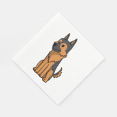German Shepherd Niedlich Cartoon Serviette (Ecke)