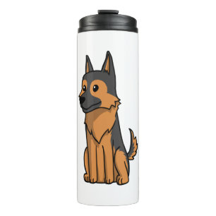 German Shepherd Niedlich Cartoon Thermosbecher