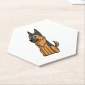 German Shepherd Niedlich Cartoon Untersetzer (angewinkelt)