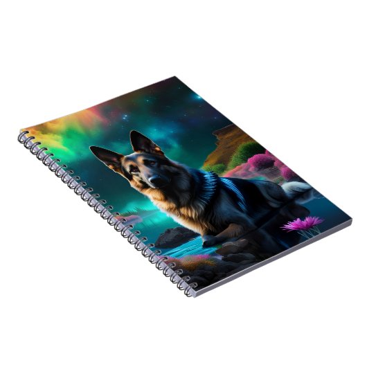 German Shepherd on a Alien World Notizblock (Rechte Seite)