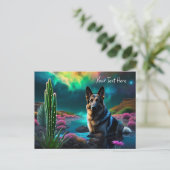 German Shepherd on a Alien World Postkarte (Stehend Vorderseite)