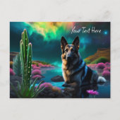 German Shepherd on a Alien World Postkarte (Vorderseite)