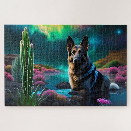 German Shepherd on a Alien World Puzzle (Horizontal)