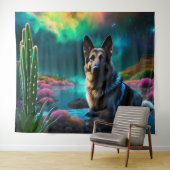 German Shepherd on a Alien World Wandteppich (Beispiel (Horizontal))